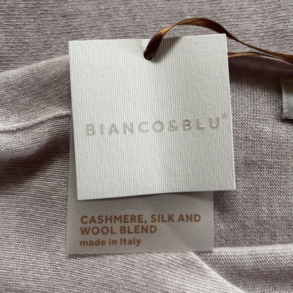 Bianco & Blu Cashmere Silk Wool Blend Sweater Lavender Lilac L Made in Italy - Picture 6 of 6